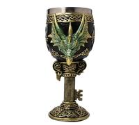 Widdop and Co. - Juliana Mystic Legends - Dragon Head Goblet - Mythical, Fantasy & Gothic Drinking Cup, Homeware for Medieval Party, Roleplay Gaming & Home Decor.