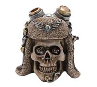 Widdop and Co Juliana - Mystic Legends - Steampunk Skull with Flying Cap & Goggles Sculpture Artwork Model - Gothic Home Decor & Gifting - H: 17 x W: 15cm.