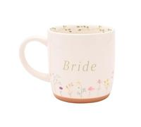 Widdop and Co Love Story Ceramic Mug - Bride | Floral Wedding Mug Gift for Bride-to-Be | Pastel Ceramic Coffee Cup Keepsake | Bridal Shower, Engagement, or Hen Party Present - 370ml / 12.5 oz.