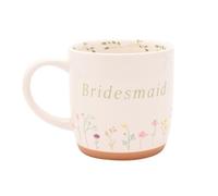 Widdop and Co Love Story Ceramic Mug - Bridesmaid | Floral Wedding Mug Gift for Bride-to-Be | Pastel Ceramic Coffee Cup Keepsake | Bridal Shower, Engagement, or Hen Party Present - 370ml / 12.5 oz.