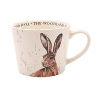 Meg Hawkins Ceramic Mug - Hare Design - Watercolour Wildlife Illustration Cup for Everyday Use and Countryside Inspired Gifting - 390ml