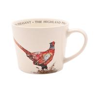 Meg Hawkins Ceramic Mug - Pheasant Design - Watercolour Wildlife Illustration Cup for Everyday Use and Countryside Inspired Gifting - 390ml