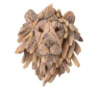 Widdop and Co. - Naturecraft - Driftwood Collection - Wood Effect Self Standing Lion Head Wall Art Statue/Figurine/Decorative Ornament - Homeware For Animal Lovers & Wildlife Enthusiasts.