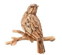 Widdop and Co. - Naturecraft - Driftwood Collection - Wood Effect Sitting Bird Wall Art Statue/Figurine/Decorative Ornament - Homeware For Animal Lovers & Wildlife Enthusiasts.