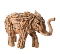 Widdop and Co. - Naturecraft - Driftwood Collection - Wood Effect Standing Elephant Statue/Figurine/Decorative Ornament - Homeware For Animal Lovers & Wildlife Enthusiasts.