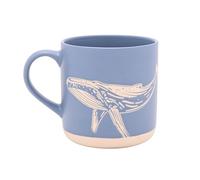 Widdop and Co Naturecraft Whale Mug - Blue Ceramic Wax Resist Design - 13oz / 390ml Nature-Themed Tea & Coffee Cup - Ocean Lover Gift - Rustic Cottagecore Kitchen Decor