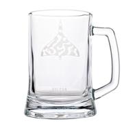Widdop and Co Officially Licensed Royal Air Force RAF Glass Tankard - Vulcan - Etched Graphic Drinking Beer Mug - Home Bar, Kitchen & Dining Accessory for Men, History & Aviation - 480ml / 16oz.