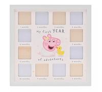 Widdop and Co Peppa Pig First Year Photo Frame, Mint Green Wood, 12 Month Display, Square Tabletop Design, 18 x 20 cm, Children's Character Contemporary Style