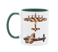 Widdop and Co RAF Printed Stoneware Mug - Lancaster Mug - 325ml - Mug for Hot Drinks, Coffee, Tea - Gift Present Father's Day, Birthday, Gift for Him, Her - Military, Air Force Mug