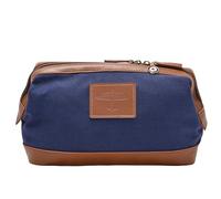 Raf Canvas & Faux Leather Washbag - Lancaster, Blue
