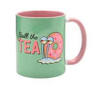 Widdop and Co Spongebob Sqaurepants 'Gary 'Spill The Tea' Mug, Green with Pink Interior, 11 Oz, Novelty Coffee Cup with Character Artwork
