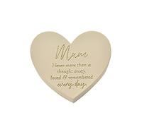 Widdop and Co Thoughts Of You Sentiment Ivory Heart Graveside Remembrance Plaque Ornament - Mum