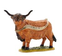 Widdop and Co. Treasured Trinkets Box - Highland Cow Brown