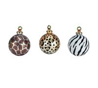 Widdop Animal Print Glass Hanging Christmas Baubles Widdop Multicolor