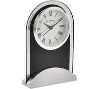 Widdop Arched Glass And Aluminium Base Mantel Clock - W2912