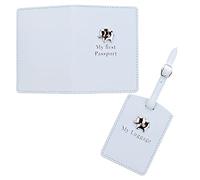 Widdop Baby's My First Passport Cover and Luggage Tag Set - Blue / Elephant,One Size