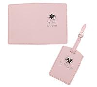 Widdop Baby's My First Passport Cover and Luggage Tag Set - Pink / Elephant