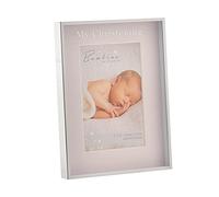 WIDDOP Bambino Silver Colour Photo Frame Christening Day Pink 4" x 6"