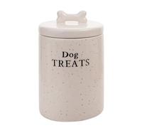 Widdop Best of Breed Dog Treats Jar - Ceramic White - Paw Print Design - Perfect for Dog Lovers Gifts Present Birthdays Pet Food Storage