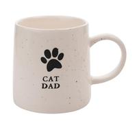 Widdop Best of Breed Stoneware Ceramic Paw Print Mug - Cat Dad Mug - White - Coffee Mug Tea Hot Drinks - Approx 350ml - Gift for Dad Him Birthday Father's Day Present