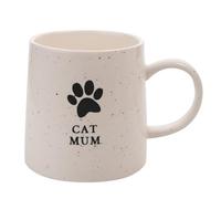 Widdop Best of Breed Stoneware Ceramic Paw Print Mug - Cat Mum Mug - White | Coffee Mug Tea Hot Drinks - Approx 350ml - Gift for Mum Her Birthday Mother's Day Present