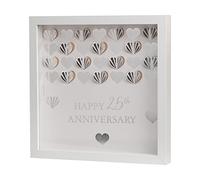 Widdop Bingham Celebrations White MDF Framed Wall Plaque - 25th Silver Anniversary