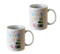 Widdop Blue Eyed Sun 'on Your Wedding Day' Set Of Two Mugs