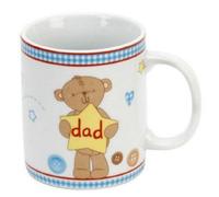 Widdop Button Corner Teddy Bear & Bunny Rabbit Gift Mug For Dad - "dad"