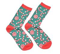Widdop Candy Cane Christmas Socks - Fun Festive Socks with Candy Cane & Peppermint Pattern - Cosy Novelty Socks for Adults - Perfect Stocking Filler or Secret Santa Gift