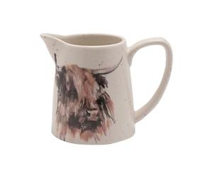 Widdop Ceramic Mini Jug - Highland Cow with Speckled Effect by Meg Hawkins - Lovely Gift Idea