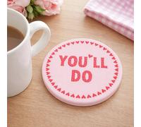 Widdop Ceramic Pink Message Coaster - You'll Do