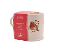 Widdop Ceramic Robin Mug - Grandma’s Love is Never Ending - Festive Christmas Coffee & Tea Cup with Watercolour Bird Illustration - Decorative Winter Drinkware & Thoughtful Gift