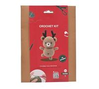 Widdop Christmas Reindeer Crochet Kit - DIY Make Your Own Crochet Christmas Reindeer Craft Set with Yarn, Hook, Stuffing & Accessories - Fun Festive Crochet Kit for Beginners & Adults