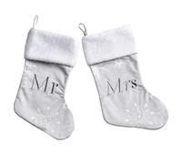 Widdop Christmas Stockings Set of 2 Grey/White - Mr and Mrs