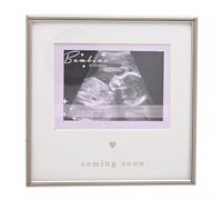 Widdop & Co. Baby Scan Photo Frame - Baby's Ultrasound Silver Plated Picture Frame - Pregnancy Announcement & Baby Shower Idea - Keepsake Frame for Expecting Parents - “Coming Soon”