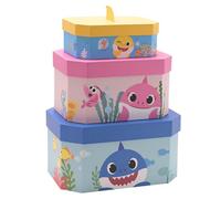 Widdop & Co Baby Shark Set Of 3 Nesting Storage Boxes