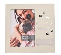 Widdop & Co. - Best of Breed - Bone Icon Photo Picture Frame - Square Self-Standing Single Aperture - 'My Furry Friend' - 4" x 6" Gifting & Homeware for Animal, Dog & Pet Lovers.