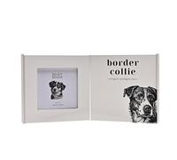 Widdop & Co. - Best of Breed - Wood Dual Standing Photo Picture Frame and Plaque Set - Border Collie - 3.5" x 3.5" Single Apperture. Gifting & Homewear for Animal, Dog & Pet Lovers.