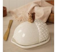 Country Living Squirrel Butter Dish | Ceramic butter dish with a textured domed lid and squirrel detail for breakfast tables, kitchen counters and afternoon tea