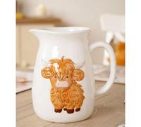 Widdop & Co. Ceramic Jug - Highland Cow Design - Charming Pitcher by Country Living
