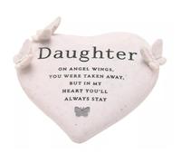 Widdop & Co. Daughter Memorial Graveside Heart - Remembrance Grave Ornament with Sentiment Verse and Butterfly Details