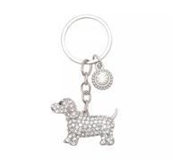 Widdop & Co. Dog Crystal Keyring - Silver Charm Sentimental Keepsake Gift for Her, Daughter, Granddaughter or Friend