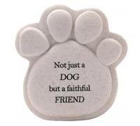 Widdop & Co. Dog Memorial Graveside Pawprint Stone - Remembrance Grave Ornament with Sentiment Verse 'Faithful Friend'