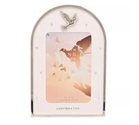 Widdop & Co. Faith & Hope Confirmation Photo Frame 4 x 6 Inch - Religious Confirmation Gift - Freestanding Silver Arch Picture Frame Keepsake