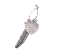 Widdop & Co. Feather and Heart Hanging Plaque Keepsake - Mum Guardian Angel - Thoughts of You Gift Idea