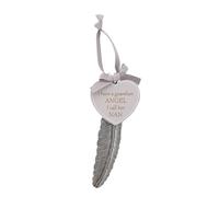 Widdop & Co. Feather and Heart Hanging Plaque Keepsake - Nan Guardian Angel - Thoughts of You Gift Idea