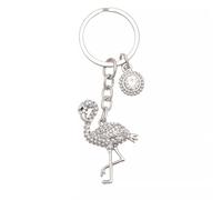 Widdop & Co. Flamingo Crystal Keyring - Silver Charm Sentimental Keepsake Gift for Her, Daughter, Granddaughter or Friend
