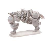 Widdop & Co. Freestanding Ornament Christmas Home Accessory - Bunnies with Christmas Tree - Cute Animal Themed Gift by the Seasonal Gift Co.