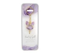 Widdop & Co. Guardian Angel Purple Crystal Keyring - Gold Charm Sentimental Thank You Keepsake Gift for Her, Daughter, Granddaughter or Friend