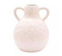 Widdop & Co. Hestia Ceramic Vase with Two Handles - Textured Effect in Neutral Tone - Decorative Vase for Home